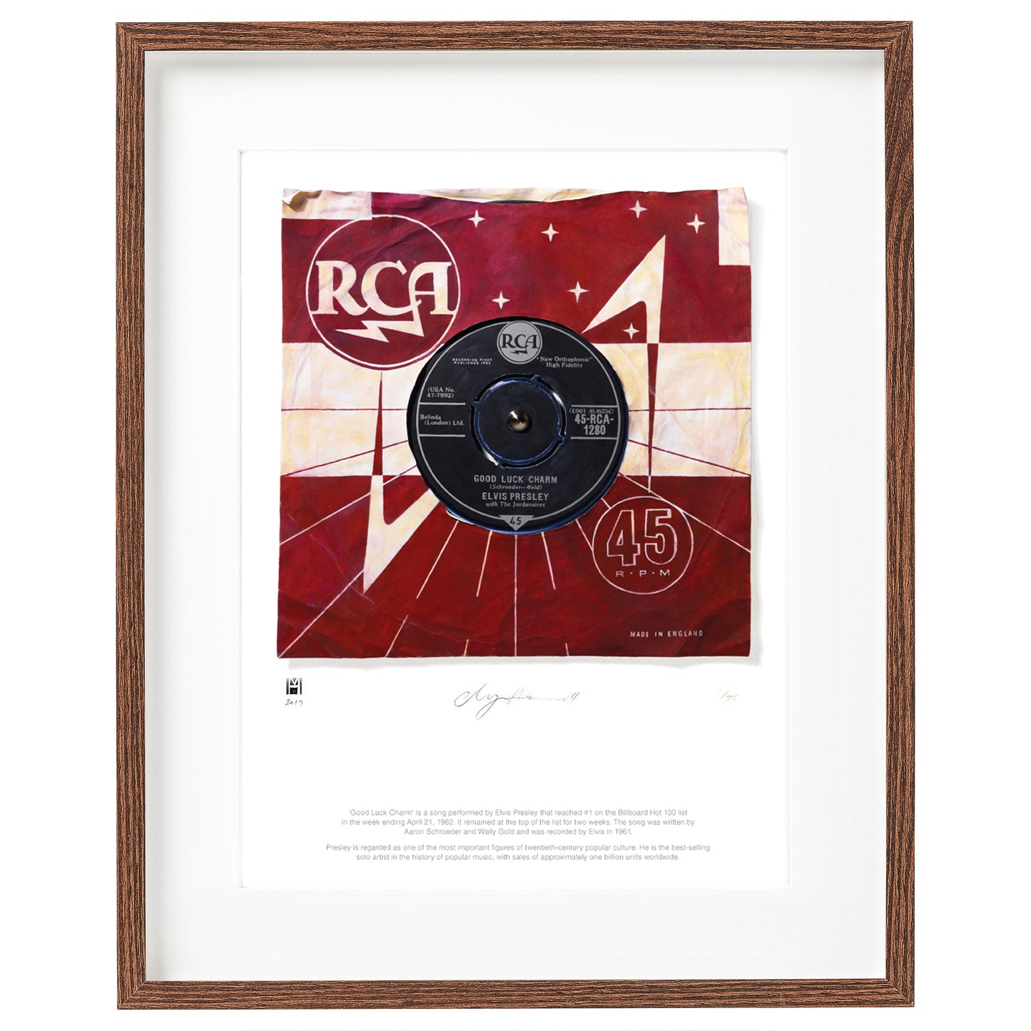 "Good Luck Charm'' by Elvis Presley Limited Edition Prints of Original Painting