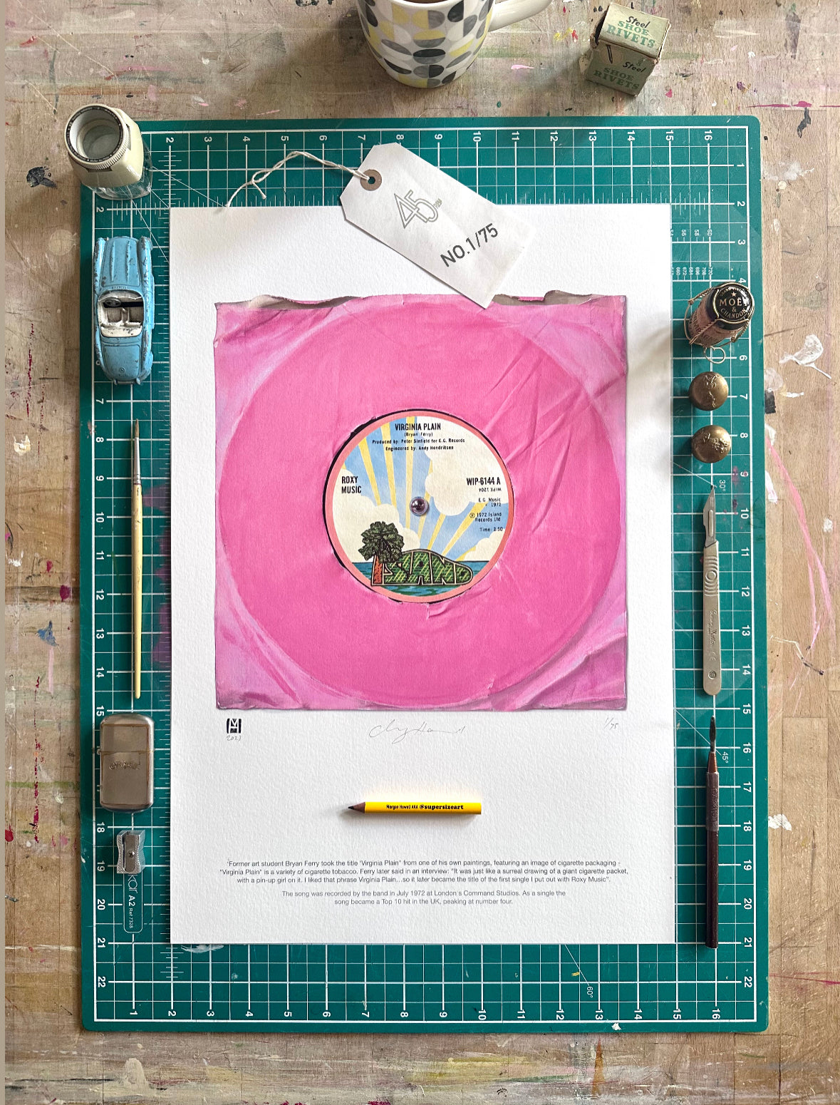 ''Virginia Plain'' by Roxy Music Limited Edition Prints of Original Painting