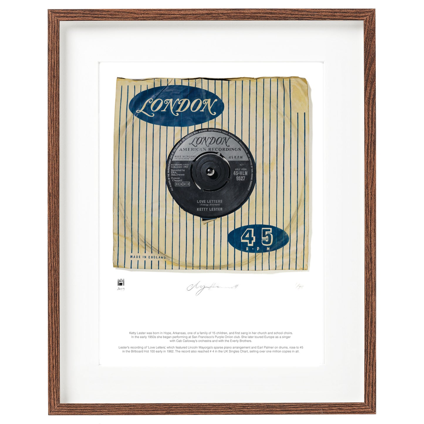 "Love Letters'' by Ketty Lester Limited Edition Prints of Original Painting