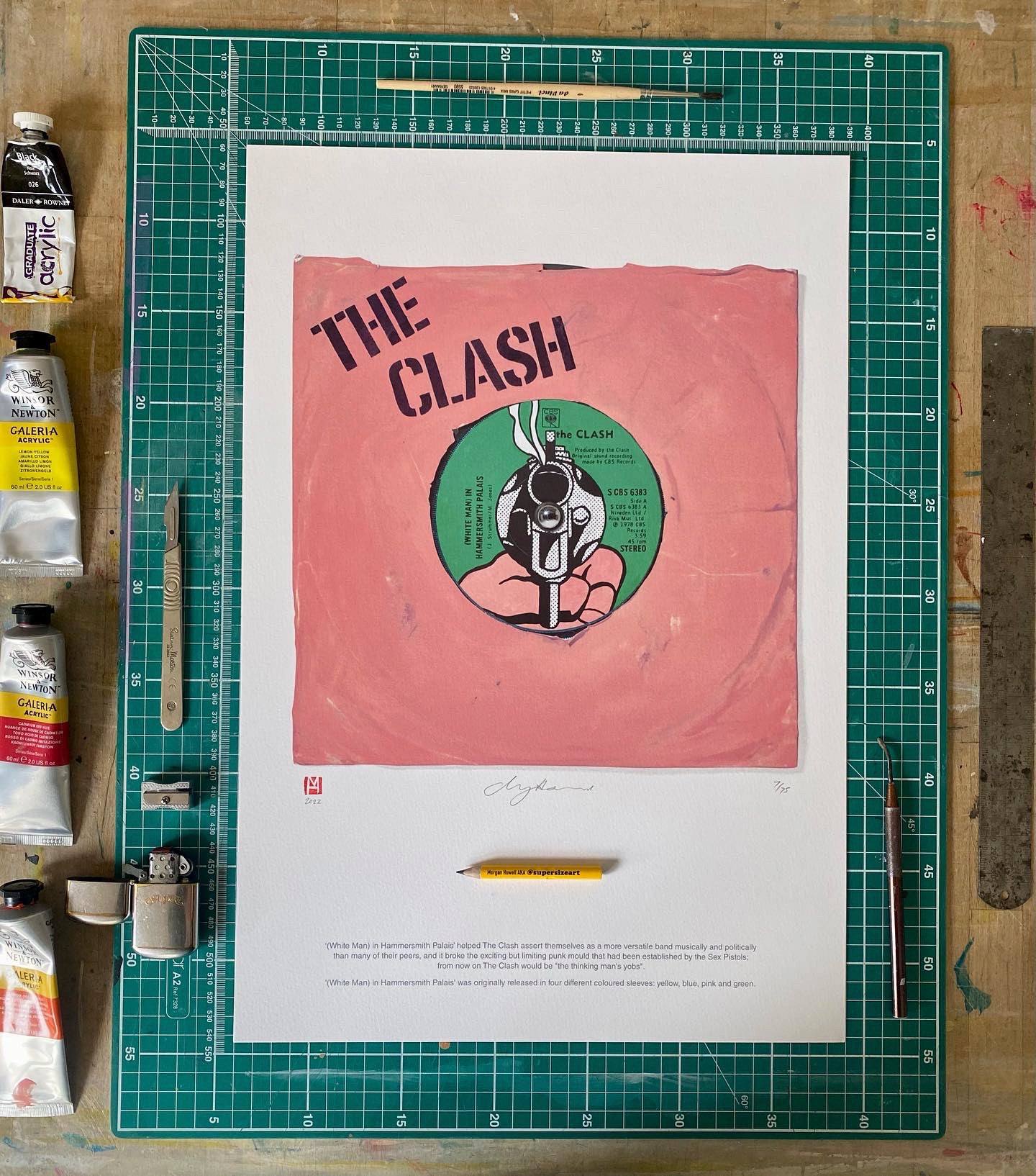 Pink Sleeve (White Man) in Hammersmith Palais The Clash Limited Edition Prints of Original Painting (Copy) (Copy) (Copy)