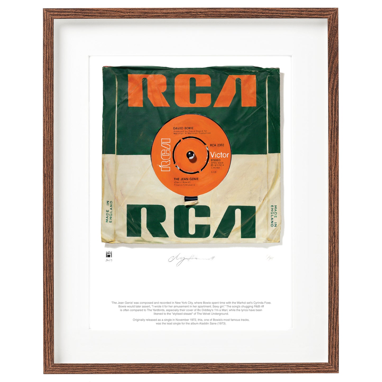 "The Jean Genie'' by David Bowie Limited Edition Prints of Original Painting