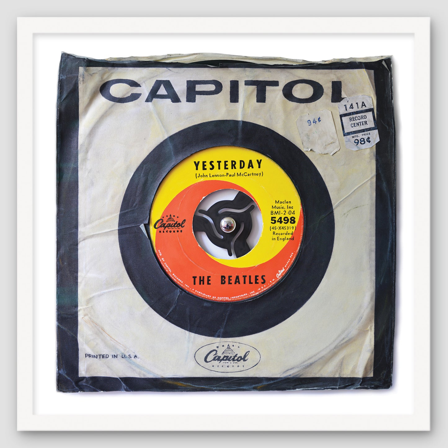 "Yesterday'' by The Beatles Limited Edition Prints of Original Painting