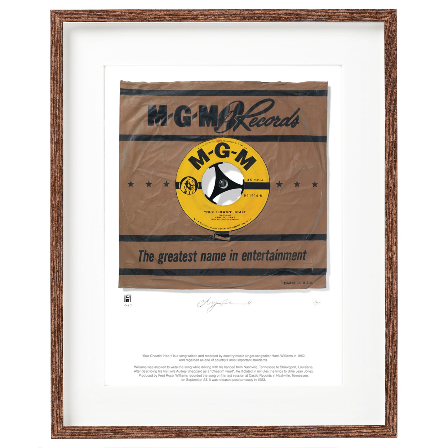 "Your Cheatin'' Heart'' by Hank Williams Limited Edition Prints of Original Painting