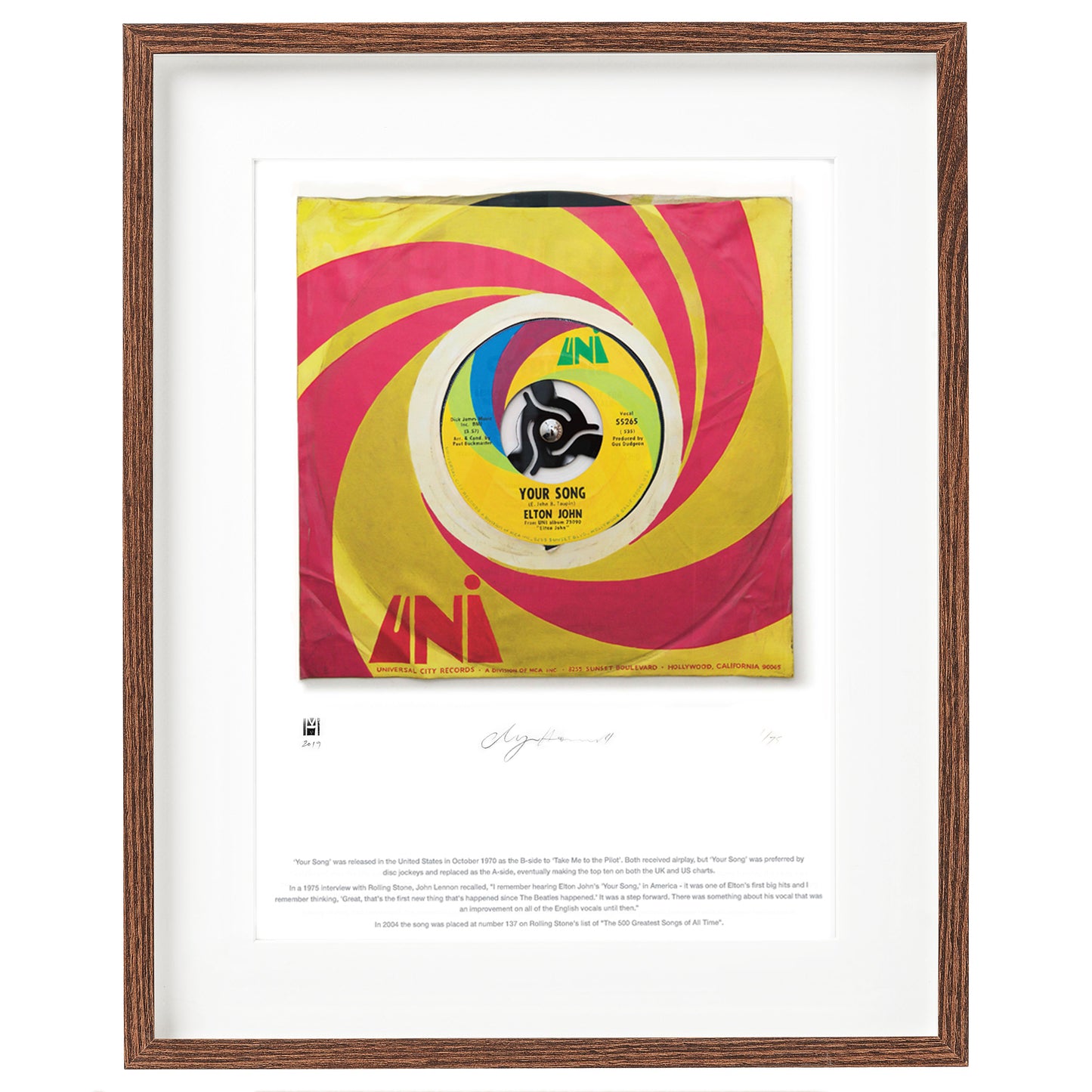 "Your Song'' by Elton John Limited Edition Prints of Original Painting