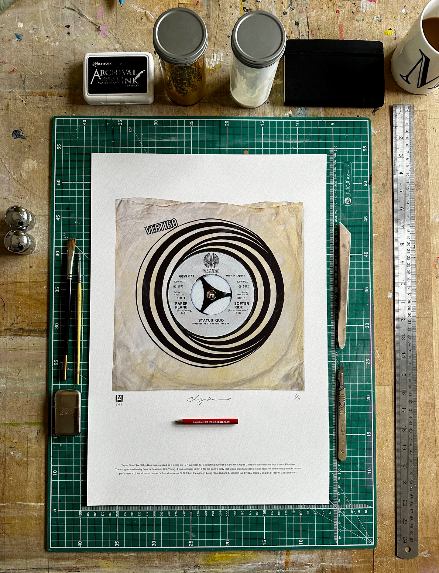 ''Paper Plane'' by Status Quo Limited Edition Prints of Original Painting