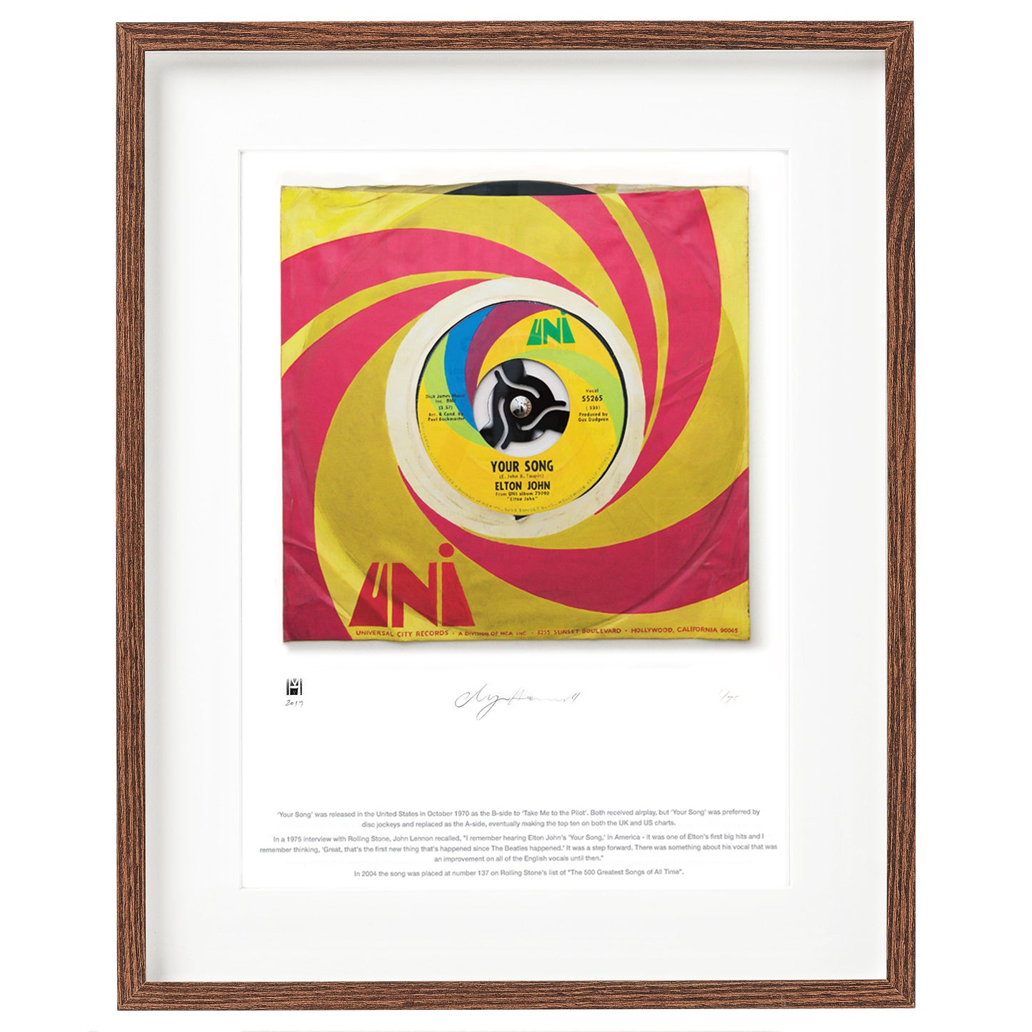 Your Song'' by Elton John Limited Edition Prints of Original Painting